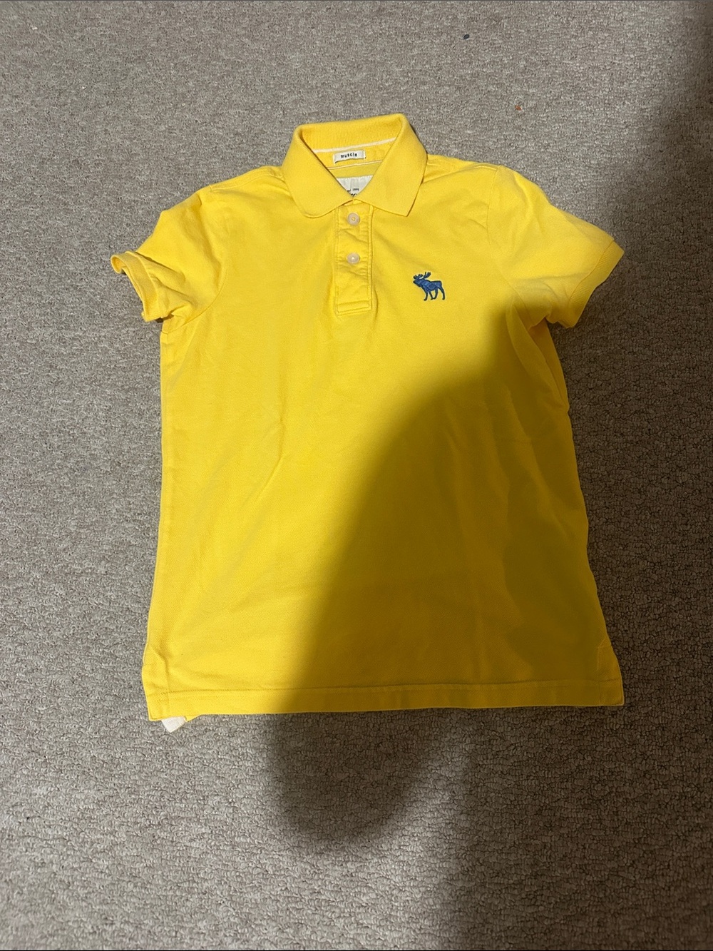 Abercrombie & Fitch Kids Bright Yellow Polo with Blue Moose